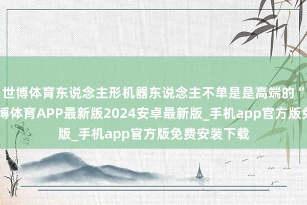 世博体育东说念主形机器东说念主不单是是高端的“黑科技”-世博体育APP最新版2024安卓最新版_手机app官方版免费安装下载