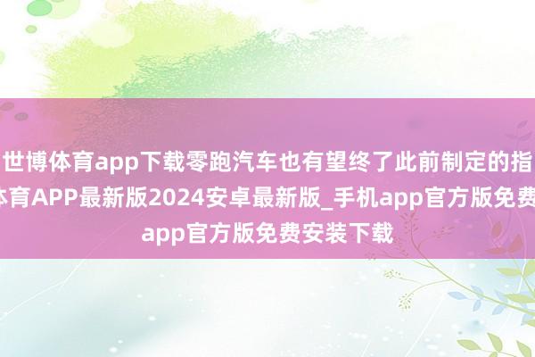 世博体育app下载零跑汽车也有望终了此前制定的指标-世博体育APP最新版2024安卓最新版_手机app官方版免费安装下载