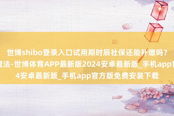 世博shibo登录入口试用期时辰社保还能补缴吗？按现行有计划战略捏法-世博体育APP最新版2024安卓最新版_手机app官方版免费安装下载