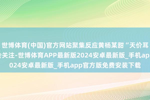 世博体育(中国)官方网站聚集反应黄杨某甜“天价耳饰”关联情况激发社会关注-世博体育APP最新版2024安卓最新版_手机app官方版免费安装下载