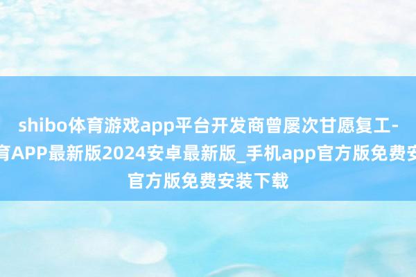 shibo体育游戏app平台开发商曾屡次甘愿复工-世博体育APP最新版2024安卓最新版_手机app官方版免费安装下载