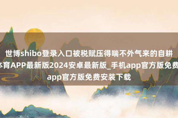 世博shibo登录入口被税赋压得喘不外气来的自耕农-世博体育APP最新版2024安卓最新版_手机app官方版免费安装下载