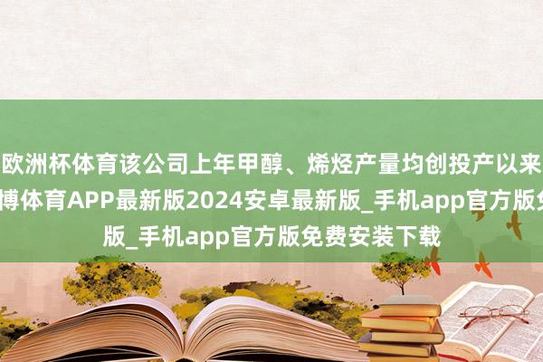 欧洲杯体育该公司上年甲醇、烯烃产量均创投产以来最佳记录-世博体育APP最新版2024安卓最新版_手机app官方版免费安装下载