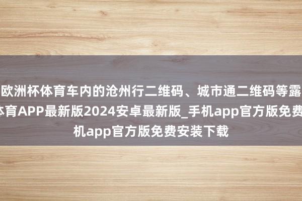 欧洲杯体育车内的沧州行二维码、城市通二维码等露馅-世博体育APP最新版2024安卓最新版_手机app官方版免费安装下载