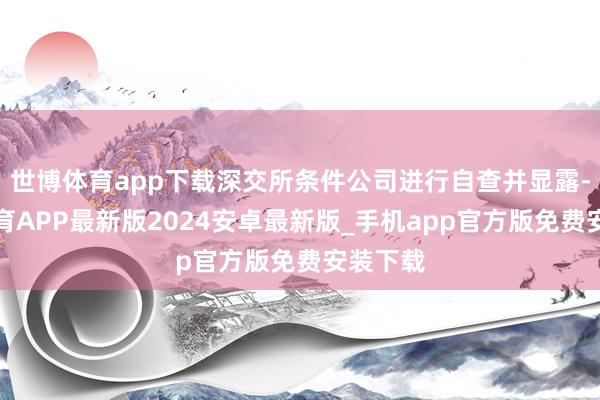 世博体育app下载深交所条件公司进行自查并显露-世博体育APP最新版2024安卓最新版_手机app官方版免费安装下载