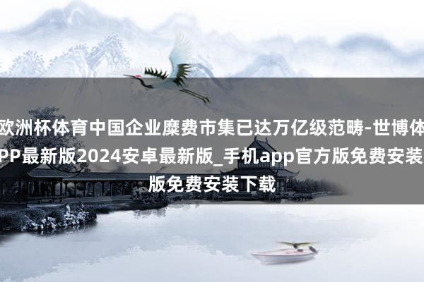欧洲杯体育中国企业糜费市集已达万亿级范畴-世博体育APP最新版2024安卓最新版_手机app官方版免费安装下载